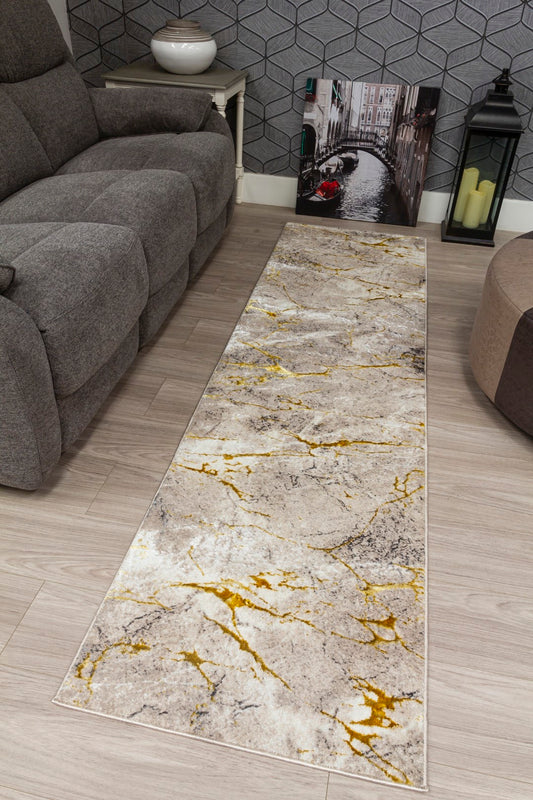 GLITZ MARBLE Ochre Runner