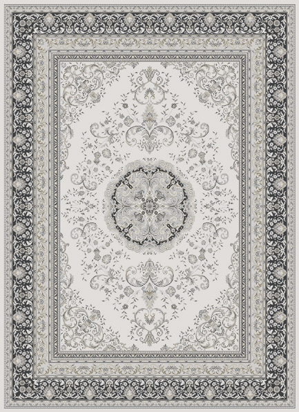 ISPHAHAN RUG   SILVER / CREAM  DESIGN 77919