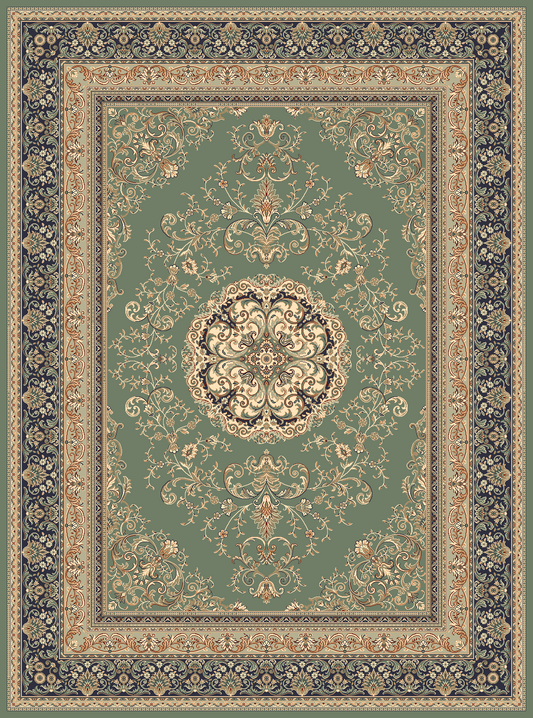 ISPHAHAN RUG  GREEN DESIGN 77919